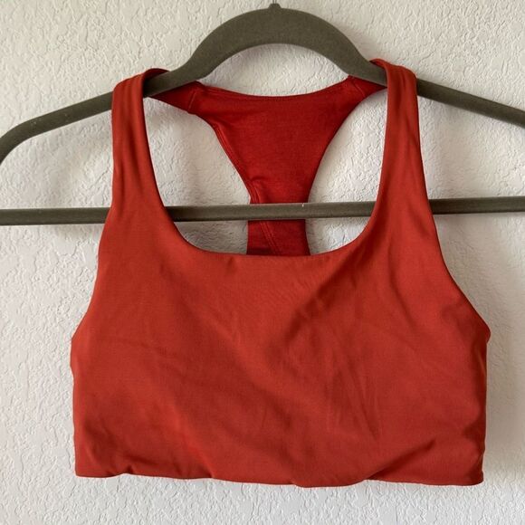 Lululemon Burnt Orange Crossback Sports Bra Size 4 Small Gym Workout Yoga - Picture 1 of 6